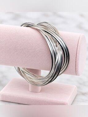 Sterling silver bangles set of 10